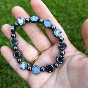 Hematite bracelet moon star